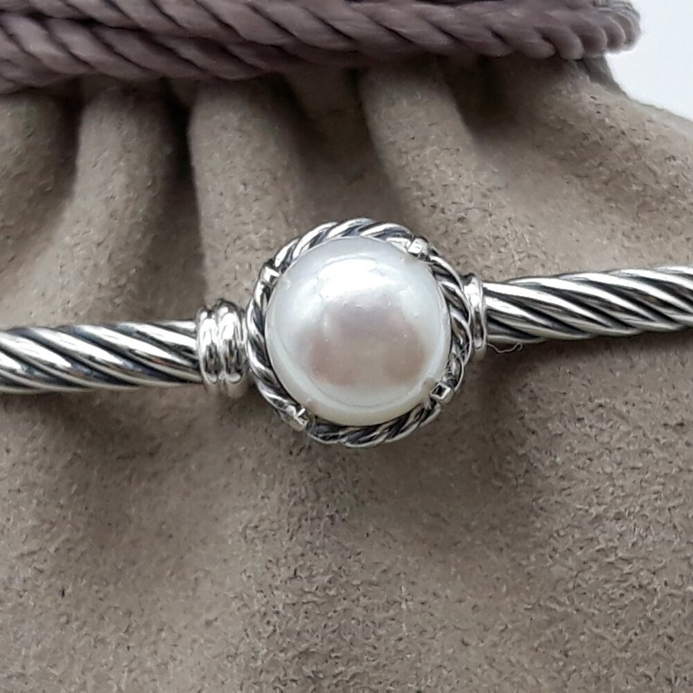 David Yurman Sterling Silver bracelet with Pearl